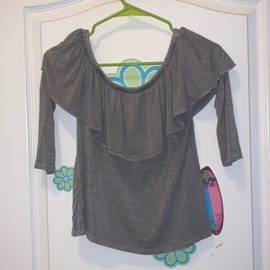 Off the shoulder long sleeve top